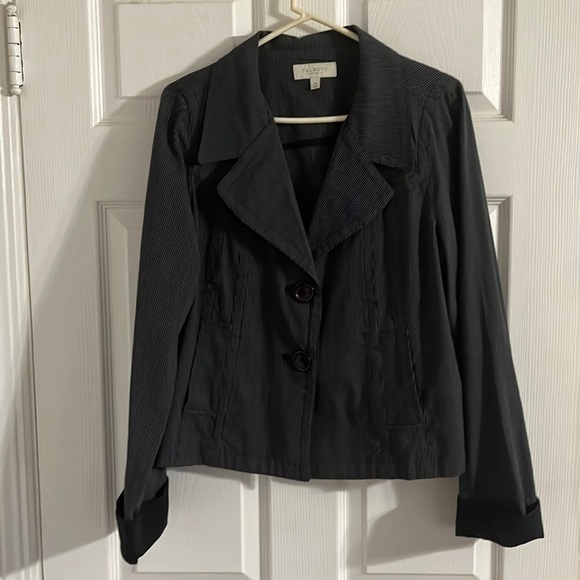 Talbots petite suit charcoal gray with pinstripe